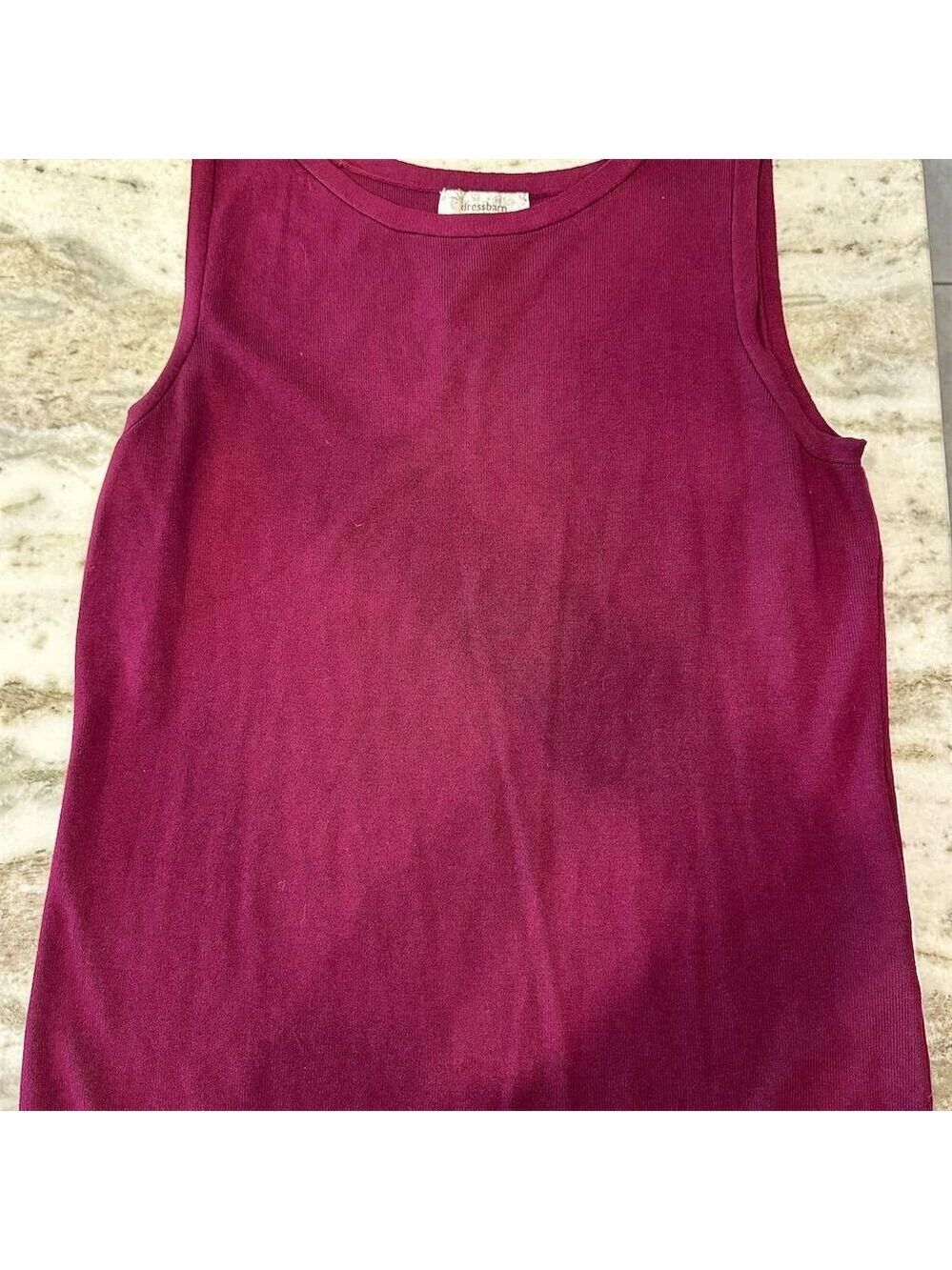 Dressbarn Women's 1X Purple Sleeveless Knit Tank Top Casual Spring